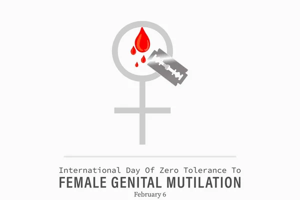 Vektorillustration Internationella Dagen För Nolltolerans Mot Kvinnlig Könsstympning Februari Abstrakt — Stock vektor