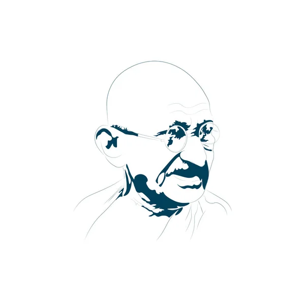 Mohan das Karam Chandra Gandhi ya da mahatma gandhi basit bir Vektör çizimi. soyut tasarım