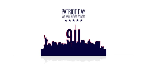 Vektorillustration Zum 911 Jahrestag Des Patriotentages Usa Patriot Day Banner — Stockvektor