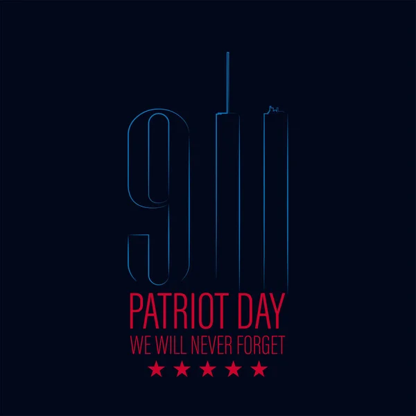 Vektorillustration Zum 911 Jahrestag Des Patriotentages Usa Patriot Day Banner — Stockvektor