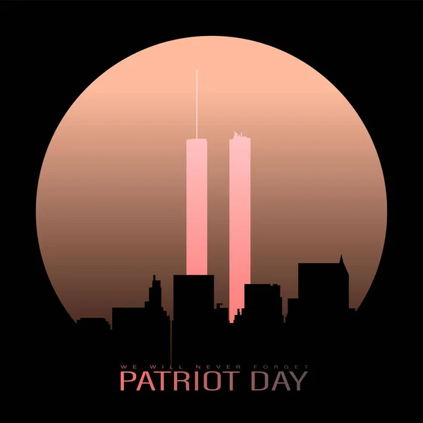 Vektorillustration Zum 911 Jahrestag Des Patriotentages Usa Patriot Day Banner — Stockvektor