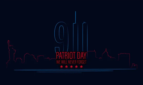 Illustrazione Vettoriale Del Giorno Del Patriota 911 Anniversario Stati Uniti — Vettoriale Stock