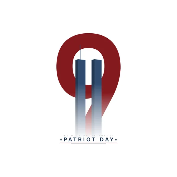 Usa 911 Patriot Day Banner Mit Hochhaustürmen Von New York — Stockvektor