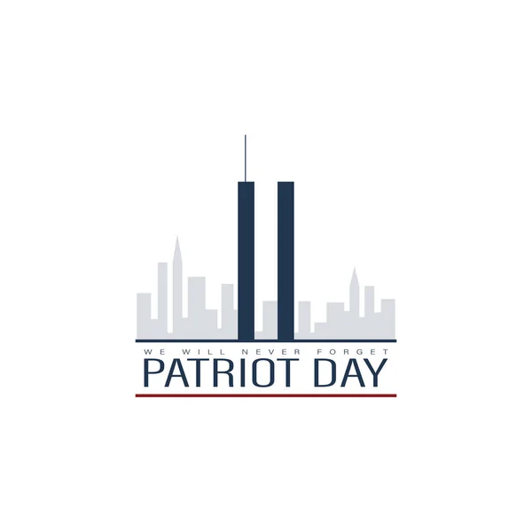 Usa 911 Patriot Day Banner Mit Hochhaustürmen Von New York — Stockvektor