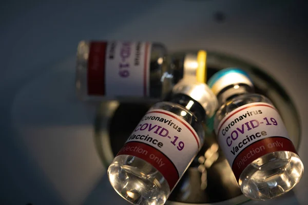 Achtergrond Van Ontwikkeling Creatie Van Een Coronavirusvaccin Covid Het Laboratorium — Stockfoto