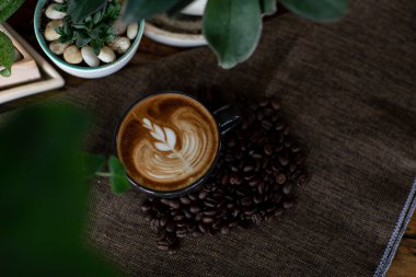 Background of Rest and enjoy coffee at a coffee shop.