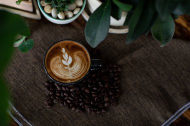 Background of Rest and enjoy coffee at a coffee shop.