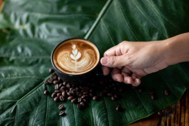 Background of Rest and enjoy coffee at a coffee shop.