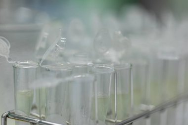 Laboratuvarda Coronavirus aşısı COVID-19 'un geliştirilmesi ve üretilmesi. Laboratuvarda Covid-19 aşısı.)