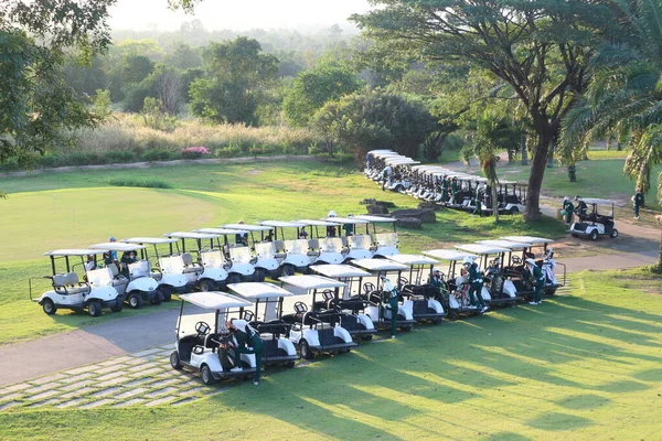 Hermoso Campo Golf Atardecer Hora Del Amanecer Hora Mañana —  Fotos de Stock