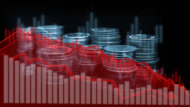 Küresel ekonomi pandemik korku ve ekonomik koronavirüs korku veya virüs salgını ve borsa bir iş yeri olarak hastalıklı bir finansal sağlık olarak korkuyor 