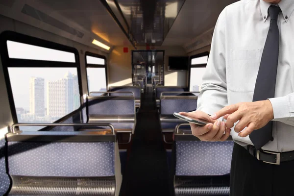 Pianificazione Del Viaggio Affari Con Concetto Viaggio Intelligente Vista Dalla — Foto Stock