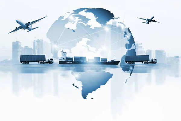 Die Welt Logistik Hintergrund Oder Transport Industrie Oder Schifffahrt Containerfracht — Stockfoto