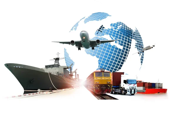 World Logistics Background Transportation Industry Shipping Business Container Cargo Shipment — Stock Photo, Image