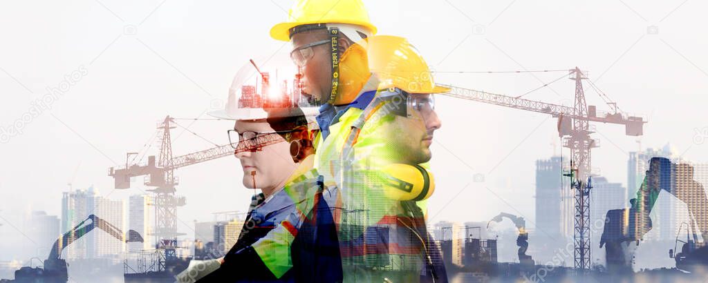 construction engineer worker on site background 