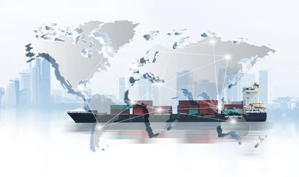 Contexte Mondial Logistique Transport Industrie Affaires Expédition Expédition Fret Conteneurs — Photo