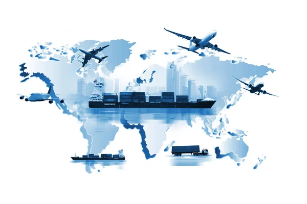 World Logistics Background Transportation Industry Shipping Business Container Cargo Shipment — Stock Photo, Image