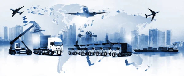 Światowej Logistyki Istnieje Mapa Świata Dystrybucji Sieci Logistycznej Tle Logistyki — Zdjęcie stockowe
