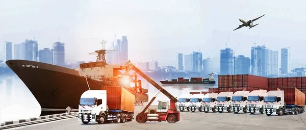 World Logistics World Map Logistic Network Distribution Background Logistics Industrial — Stock Photo, Image