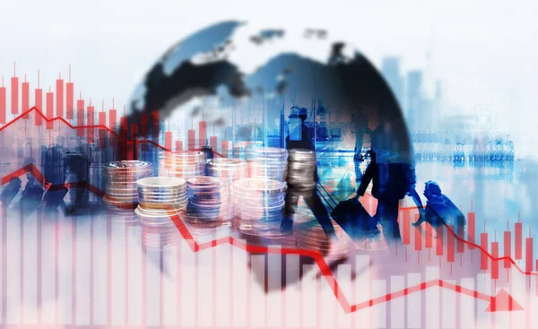 Wereld Linternational Financieel Advies Rijen Munten Voor Financiën Bankieren Concept — Stockfoto