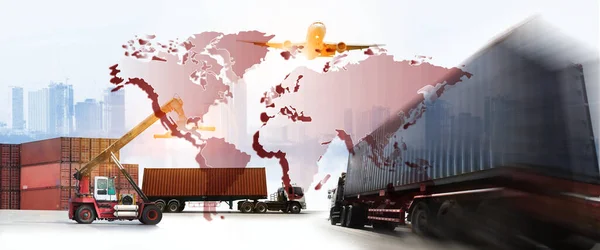 Logistique Mondiale Une Carte Monde Avec Distribution Réseau Logistique Sur — Photo