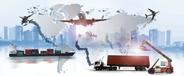 Logistique Mondiale Une Carte Monde Avec Distribution Réseau Logistique Sur — Photo