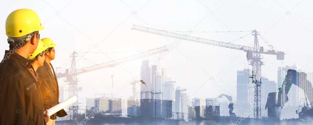  engineer on site with construction site background 