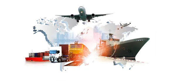 Światowej Logistyki Istnieje Mapa Świata Dystrybucji Sieci Logistycznej Tle Logistyki — Zdjęcie stockowe