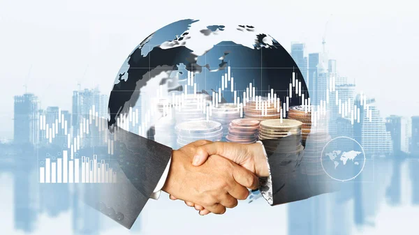 World Financial Business Konzept Handschlag — Stockfoto