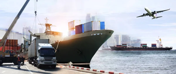Transportation Import Export Logistic Shipping Business Industry — Stock Photo, Image