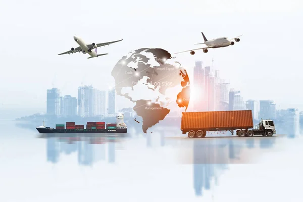 Transport Import Export Logistik Sjöfart — Stockfoto