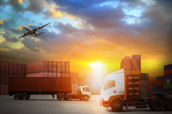 Transportation, import-export, logistic, shipping business management 