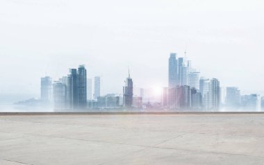 Beyaz arkaplan üzerinde bina veya şehir