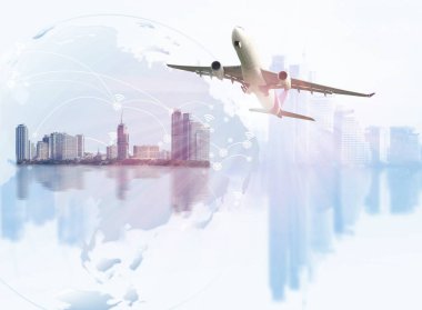 Lojistik ihracat, iş lojistik konsepti, hava kargo taşımacılığı, demiryolu taşımacılığı, deniz taşımacılığı, zamanında teslim, sektör 4.0 konsepti için küresel yük treni işi 