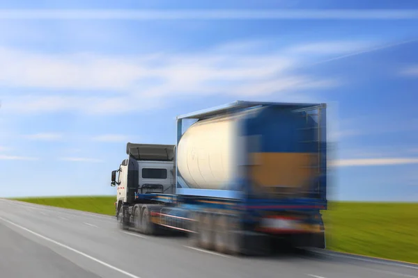 Truck run on road, Drive on road, transportation logistics concept