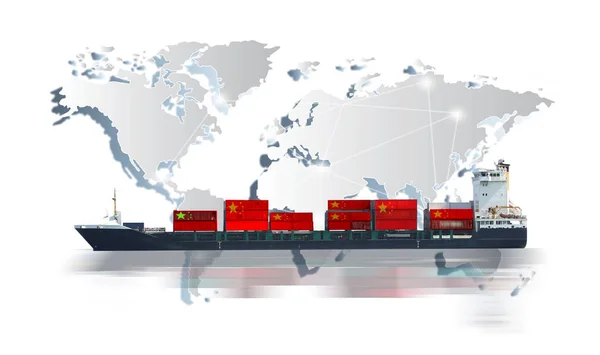 China Usa Trade War World Logistics Logistic Network Background Industrial — Stock Photo, Image