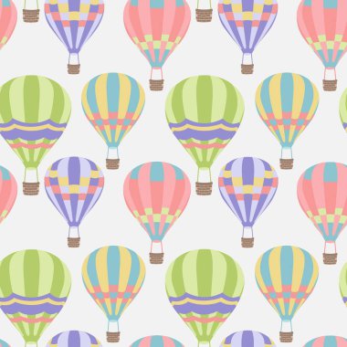 Parlak sıcak hava balonları ile pürüzsüz desen