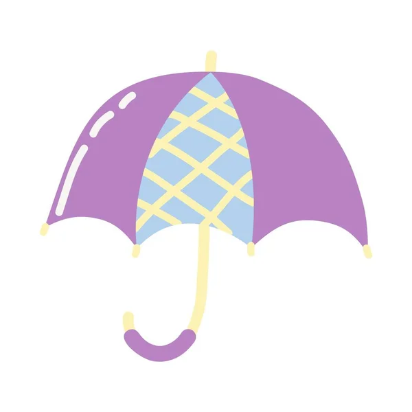 Fioletowy parasol kreskówka styl na białym tle — Wektor stockowy
