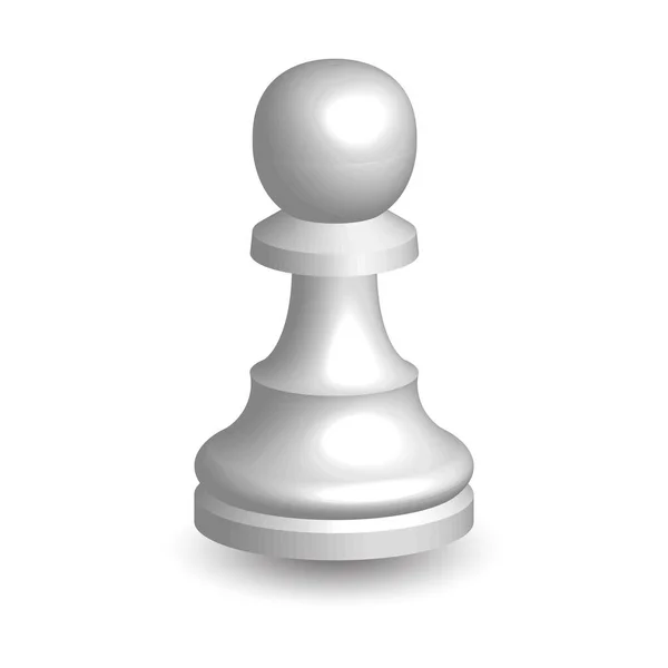 White chess piece pawn 3d on white background. — Stock Vector