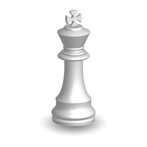 白いチェスの駒王3d上の白い背景. — ストックベクタ
