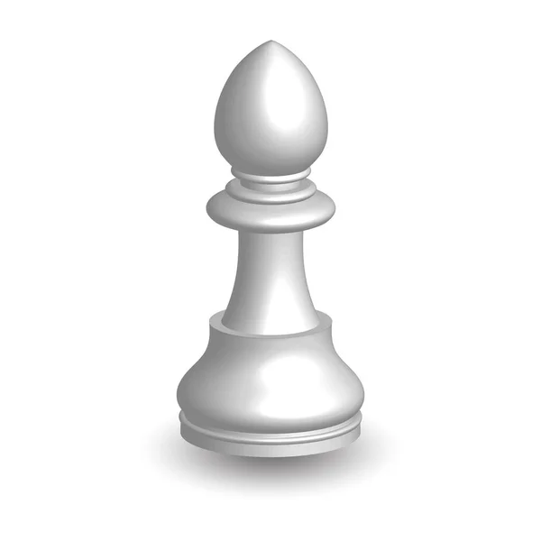 白いチェスの駒騎士3d上の白い背景. — ストックベクタ