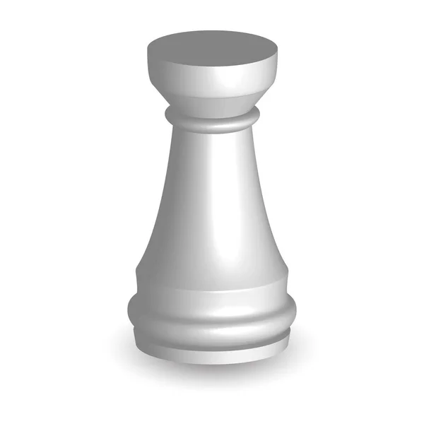 白いチェスの駒rook 3d上の白い背景. — ストックベクタ