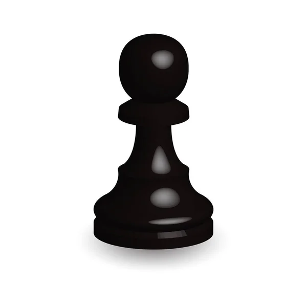 黒チェスピースポーン3d上の白い背景. — ストックベクタ