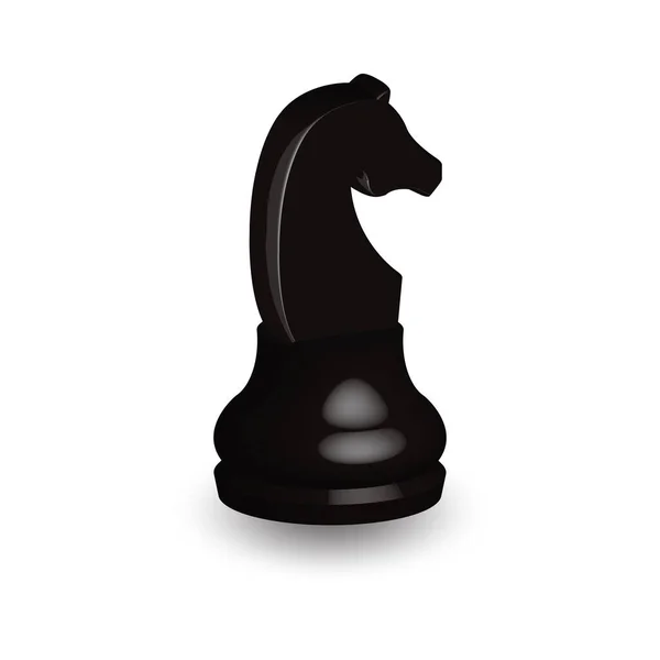 Black chess piece horse 3d on white background. — Stock Vector