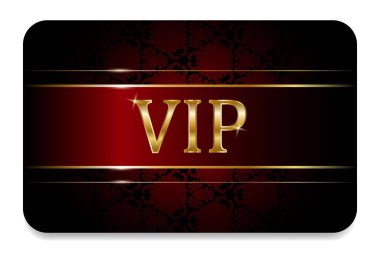 Birinci sınıf VIP kartı. Kırmızı ve siyah. Altınla.