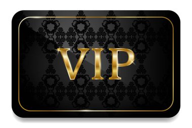 Altın ve klasik desenli siyah VIP kartı.