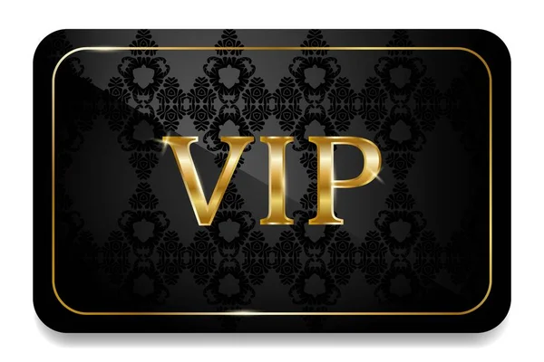 Carte VIP en noir avec motif or et vintage — Image vectorielle