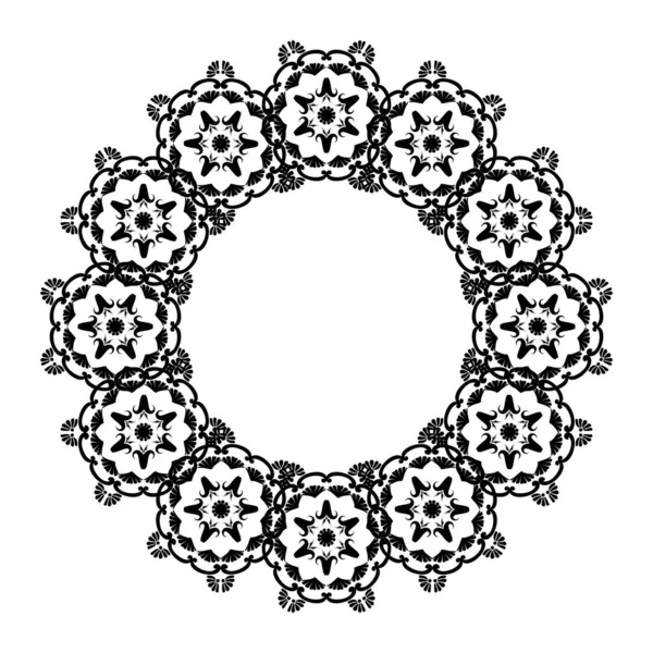 Rundrahmen aus Spitze. Kreis-Mandalas — Stockvektor