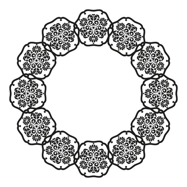 Mandala frame.For el diseño de marcos — Archivo Imágenes Vectoriales