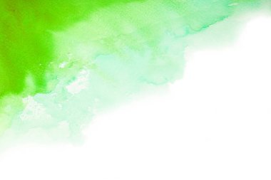 Suluboya Yeşil Renk Tasarım Pankartı. Soyut soğuk renkli fırça kâğıt desenli boya. fırça darbeleri resimleme.